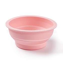 Taza de agua de lavado de pincel de acuarela plegable portátil, Cubo de limpieza de pluma de pintura plegable, taza para mezclar pigmentos, rosa, 9.9x4.4 cm, diámetro interior: 8.65 cm
