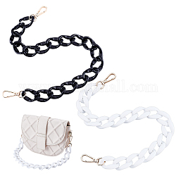 CHGCRAFT 2Pcs 2Colors 21.26Inch Resin Purse Chain Handles Acrylic Resin Bag Strap Chain Accessories Replacement Chain Strap with Alloy Swivel Clasps for Shoulder Bag Handbag Purse