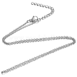304 acero inoxidable collar de cadena de cable, con cierre de langosta, color acero inoxidable, 19.6 pulgada (50 cm), 1.6mm