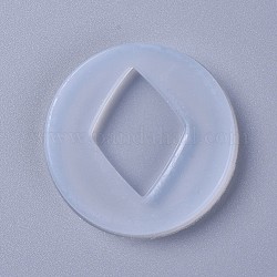 Moldes de silicona, moldes de resina, para resina uv, fabricación de joyas de resina epoxi, rombo, blanco, 51x6mm, rombo: 36x26 mm