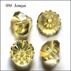 Perles d'imitation cristal autrichien, grade AAA, facette, diamant, kaki clair, 9.5~10x7~8mm, Trou: 0.9~1mm