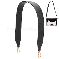 Manici per borse in pelle bovina composita, tracolla larga borsa ascellare, con chiusura girevole in lega, nero, 67x4.05x0.3cm
