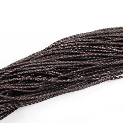 Плетеные имитация кожаные шнуры, круглая фурнитура для браслета, кокосового коричневый, 3x3 мм, около 103.89 ярда (95 м) / пачка