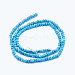 Dyed & Heated Natural Howlite Beads Strands, Faceted, Rondelle, 3x2mm, Hole: 0.5mm, about 177pcs/strand, 15.2 inch(38.5cm)