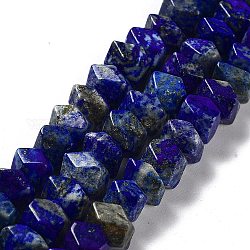 Abalorios de lapislázuli naturales hebras, pepitas, facetados, 6~8x10.5~14x8~9.5mm, agujero: 1.2 mm, aproximamente 57~61 pcs / cadena, 15.16''~15.39'' (38.5~39.1 cm)