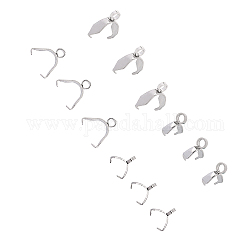 UNICRAFTALE 2 Sizes 80pcs Pinch Bails Stainless Steel Pendant Pinch Bails Ice Pick Pinch Bails Pendant Connector Pinch Metal Clip for Pendant Necklace Jewelry Making