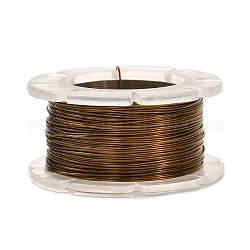 Alambre artesanal de cobre redondo, para la fabricación de la joya, Plateado de larga duración, café, 24 calibre, 0.5mm, aproximadamente 39.37 pie (12 m) / rollo.