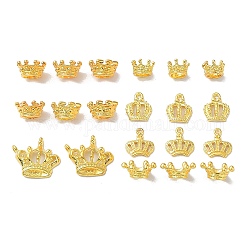 Ciondoli e perline con ciondoli a corona in lega di sunnyclue, oro, 10.5~22x6~19.5x1~7mm, Foro: 1~7 mm, 60 pc / set