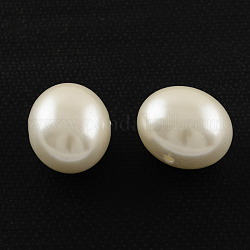 ABS Plastic Imitation Pearl Oval Beads, White, 19x16x14.5mm, Hole: 2mm, about 208pcs/500g