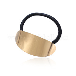 Aluminium Pferdeschwanz Manschette Gummi elastische Haargummis, Mädchen Haar-Accessoires, golden, gebogenes Oval: 51x24mm