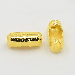Eisenkugel Kettenschlösser, Goldene Farbe, 10 mm lang, 4 mm breit, 4 mm dick, Bohrung: 2.5 mm, Passend für 3.2mm Kugelkette