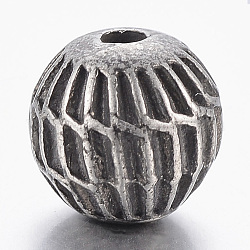 316 Surgical Stainless Steel Beads, Round, Gunmetal, 10mm, Hole: 2mm