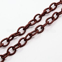 Handmade Nylon Cable Chains Loop, Oval, Saddle Brown, 8~9x11~13x2mm, about 85cm/strand, 33.5 inch
