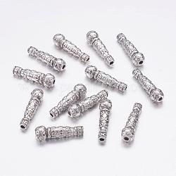 Perline in lega stile tibetano,  piombo & nichel & cadmio libero, colonna, argento antico, circa 22.5x7mm, Foro: 2.4 mm