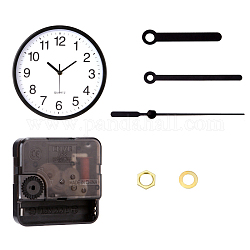 Пластиковый часовой механизм с длинным валом, с алюминиевой стрелкой, чёрные, 56x56x16 мм, штифты : 12x6 мм
