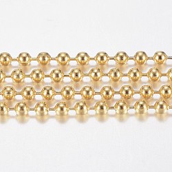 Handmade Ion Plating(IP) 304 Stainless Steel Ball Chains, with Spool, Golden, 2.5mm, about 10m/roll(10.936yards/roll)