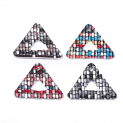 Pendentifs en similicuir, triangle, couleur mixte, 32x40x1mm, Trou: 1mm
