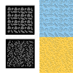 Acryl-Ton-Texturplatten, Viereck, Blatt, 100x100 mm, 2 Stück / Set