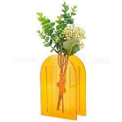Vase acrylique moderne, décoration de bureau, forme d'arc, orange, 120x55x179.5mm