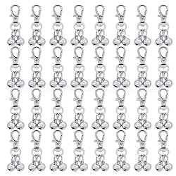 UNICRAFTALE 32Pcs 304 Stainless Steel Bell Charm Decorations with Alloy Swivel Lobster Claw Clasps Swivel Snap Hook Copper Safety Bell Necklace Charm Pet Pendant Stainless Steel Color Bell 13x10mm