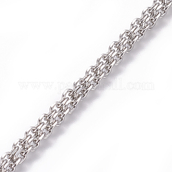 304 ステンレ鋼アズキチェーン  ダイヤモンドカットチェーン  溶接されていない  多面カット  オーバル  ステンレス鋼色  4mm  リンク：3.5x4x2.5mm