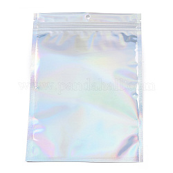 Rectangle Zip Lock Plastic Laser Bags, Resealable Bags, Clear, 20x14cm, Hole: 6mm, Unilateral Thickness: 2.3 Mil(0.06mm)