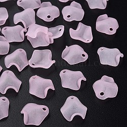 Perles en acrylique transparente, mat, pétale, perle rose, 15x14.5x5mm, Trou: 2mm