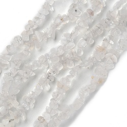 Granos de cristal de cuarzo natural hebras, cuentas de cristal de roca, chip, 1.5~4.5x3~13x2.5~8mm, agujero: 0.6 mm, 30.94~31.97 pulgada (78.6~81.2 cm)