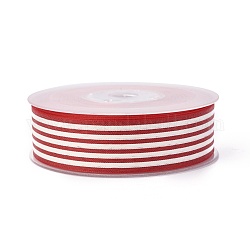 Полиэфирная лента, полосатый рисунок, красные, 1-1/2 дюйм (38 мм), о 100yards / рулон (91.44 м / рулон)