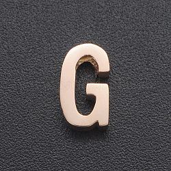 201 charms in acciaio inox, per realizzare semplici collane, Taglio laser, lettera, oro roso, letter.g, 8.5x5x3mm, Foro: 1.8 mm
