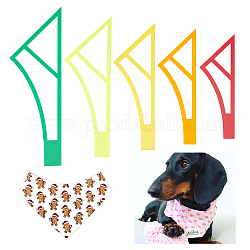 OLYCRAFT 5 Pcs 5 Size Reversible Pet Bandana Sewing Template Set Small Sewing Rulers Set Acrylic Quilting Template Stencils DIY Craft Dog Bib Pattern for Small Dog Cat Bandana Templates Rulers 5Colors