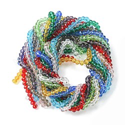 Kit per la creazione di braccialetti per orecchini fai da te, comprese le perle di vetro rondelle, filo elastico, Ganci di orecchini in ottone, colore misto, 860~890 pc / set