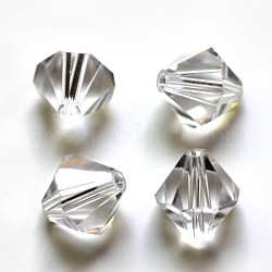 Perles d'imitation cristal autrichien, grade AAA, facette, Toupie, clair, 8x8mm, Trou: 0.9~1mm