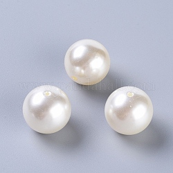 30mm couleur blanc crème imitation perle perles acryliques en vrac perles rondes pour bijoux de mode bricolage, 30mm, Trou: 3.5mm