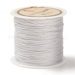 50 Yards Nylon Chinese Knot Cord, Nylon Jewelry Cord for Jewelry Making, Silver, 0.8mm