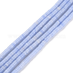 Brins de perles d'agate en dentelle bleue synthétique, perles heishi, Plat rond / disque, perles heishi, 4.5x2mm, Trou: 1mm, Environ 170 pcs/chapelet, 15.35'' (39 cm)