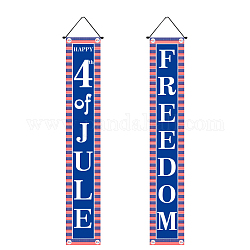 Drapeaux rectangulaires en polyester, Bannière suspendue sur le thème de la fête de l'indépendance du 4er juillet, pour les décorations de maison de festival de fête, Dodger bleu, 180x30 cm
