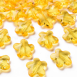 Perles en acrylique transparente, facette, fleur, orange, 18.5x18.5x5.5mm, Trou: 1.2mm, environ 470 pcs/500 g