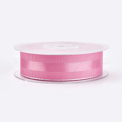 Polyester Ripsband, silbernes verdrahtetes Randband, neon rosa , 3/8 Zoll (9 mm), etwa 100 yards / Rolle (91.44 m / Rolle)