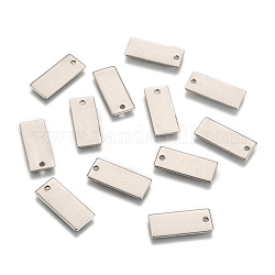 304 Stainless Steel Stamping Blank Tag Pendants, Rectangle, Stainless Steel Color, 21x9x1mm, Hole: 1.5mm