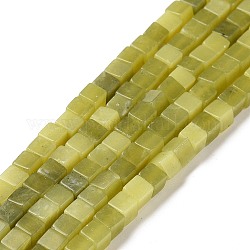 Taiwan naturale perle di giada fili, cubo, 4x4x4mm, Foro: 1 mm, circa 91~94pcs/filo, 15.47'' (39.3 cm)