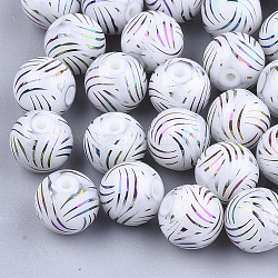 Electroplate Glass Beads, Round, Colorful, 8~8.5mm, Hole: 1.5mm