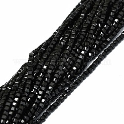 Natural Obsidian Beads Strands, Cube, 2x2x2mm, Hole: 0.6mm, about 173pcs/strand, 15.55''(39.5cm)