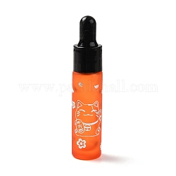 Резиновые флаконы-капельницы, многоразовая стеклянная бутылка, для ароматерапии эфирными маслами, с рисунком кота удачи и китайским иероглифом, темно-оранжевый, 2x9.45 см, отверстие : 9.5 мм, емкость: 10 мл (0.34 жидких унции)