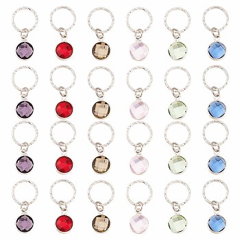 24 pièces 6 couleurs laiton verre dreadlocks perles OHAR-AB00011