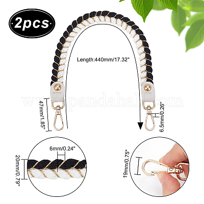Shop PandaHall 2pcs Purse Handle Replacement Two-Tone Polyester Braided Bag  Strap Black White Replacement Straps with Metal Buckle 11.7 Purse Chain  Straps for DIY Handbag Purse Shoulder Bag Supplies for Jewelry Making 