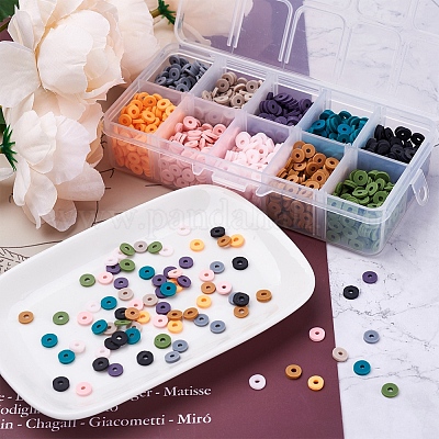 Wholesale Beadthoven 2100Pcs 10 Colors Eco-Friendly Handmade Polymer Clay  Beads 