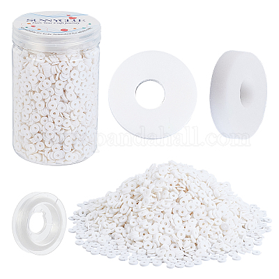 4000 Pcs Clay Flat Beads, Heishi Polymer Round Spacer Beads for Jewelry  Making, Disc Beads for Bracelets Necklace Earring Pendant Anklet DIY Craft