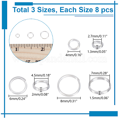 24 pz 3 stili 925 anelli divisi in argento sterling&nbsp;STER-AR0001-13-1