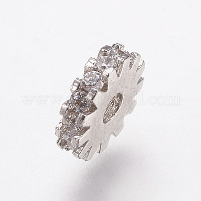 Messing Mikro ebnen Zirkonia Perle Spacer&nbsp;ZIRC-E143-21P-1